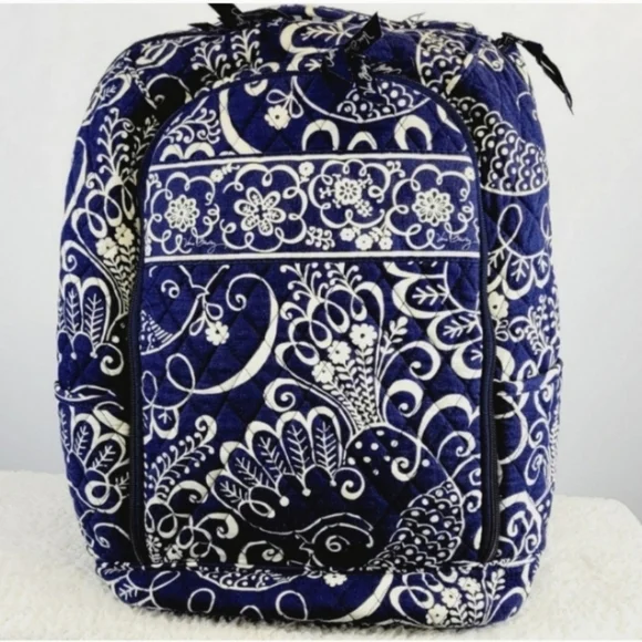 VERA BRADLEY Twirly Birds Navy Blue Laptop Backpack - Picture 2 of 12